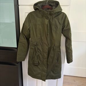 North face Green Hooded Parka
